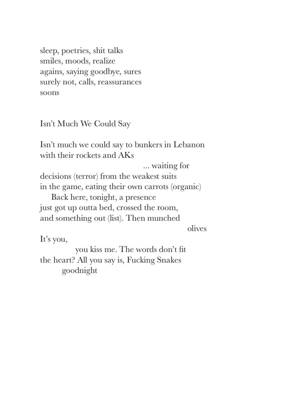 A Few Feelings Before We Leave