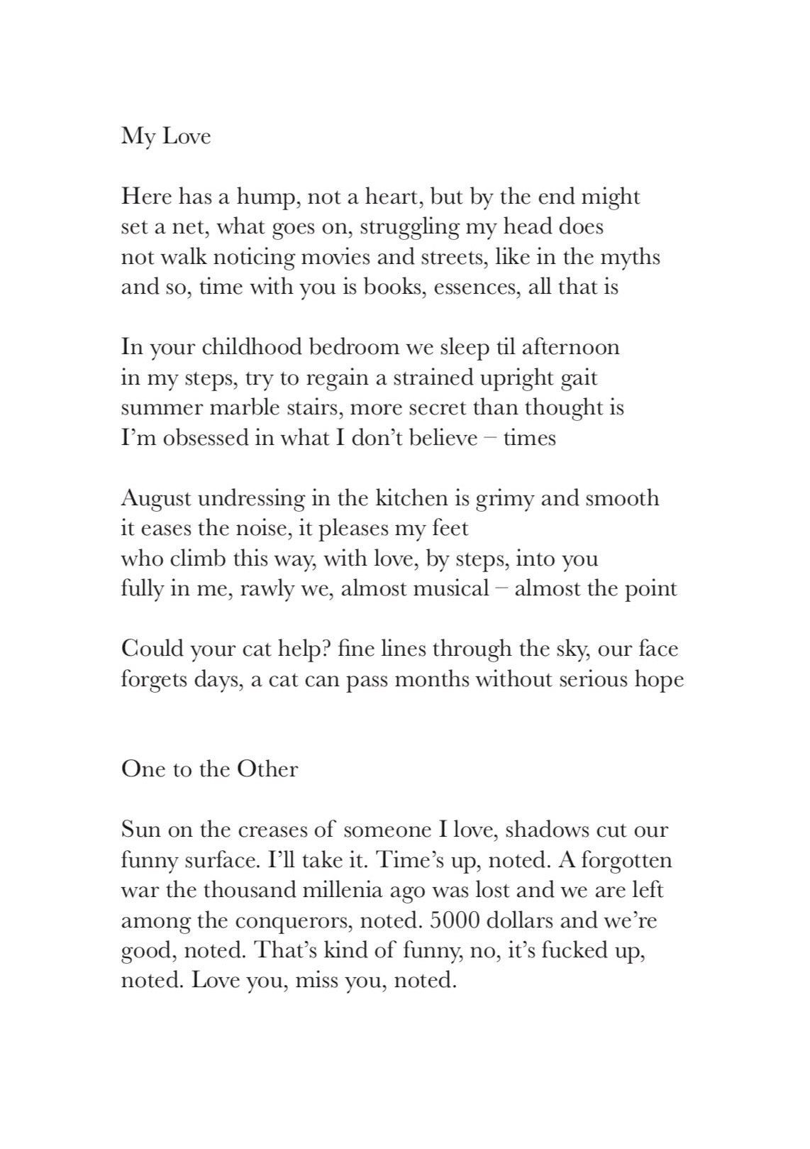 A Few Feelings Before We Leave